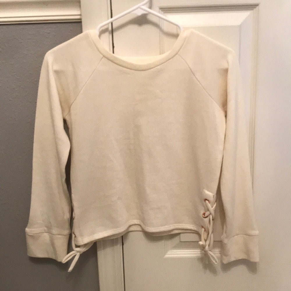 Girls ivy side lace up sweatshirt